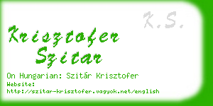 krisztofer szitar business card